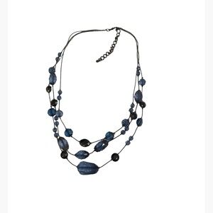 Tiered Dark Silver Tone Statement Necklace